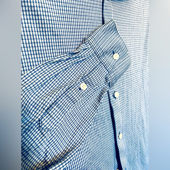 Hart Schaffner Marx Amare Men’s Long Sleeve Houndstooth Print Button Down Shirt - Picture 6 of 7